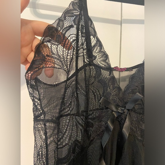 Avidlove Lingerie Lace Babydoll Naughty Exotic Boudoir Black NWOT Large - Picture 7 of 15